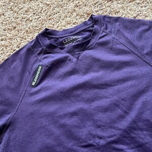 Legends Enzo Short Sleeve Athletic Tee Purple Heather Scalloped Hem Womens Small
